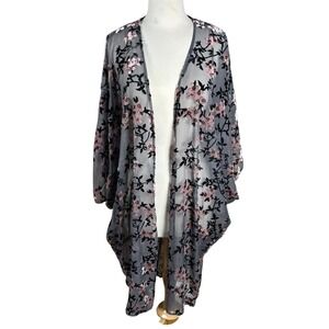 Floral Burnout Velvet Duster Oversized S Whimsigoth Fairy Goblin Festival 90s